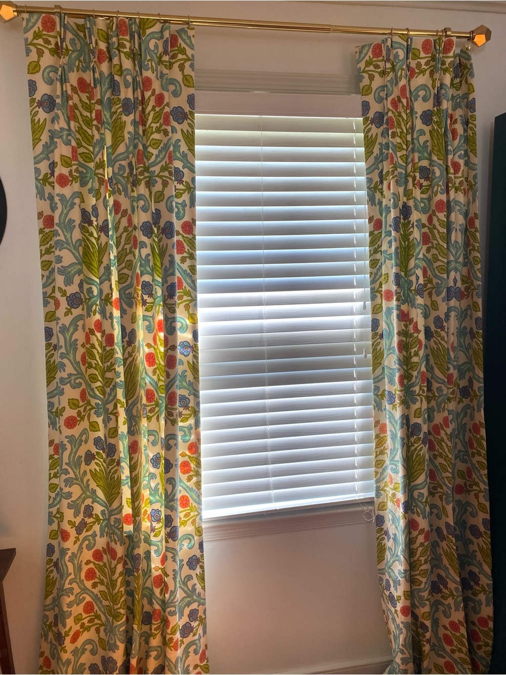 Floral Multicolor Window Curtains Pinch Pleat Drapes 24” x 89” (2) panels